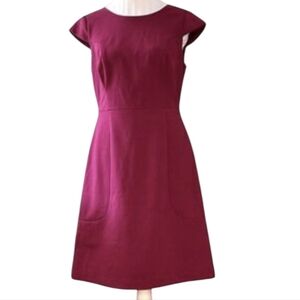 Adrianna Papell Magenta Pink A-Line Dress W/ Cap Sleeve